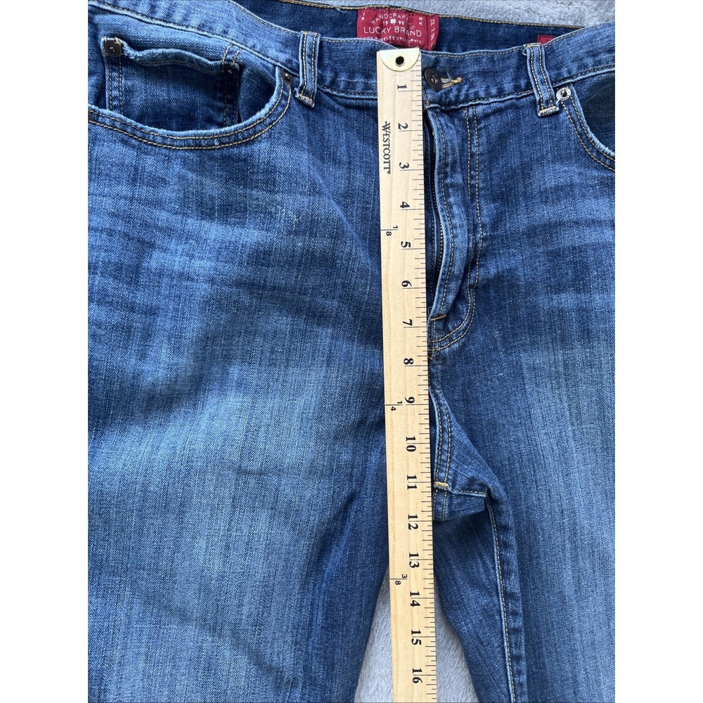 Lucky Brand 429 Classic Straight Jeans Men's 36x31 (Tag: 36x32) Blue Dark Wash - Picture 10 of 13